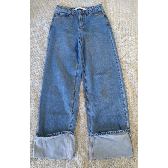 Tinseltown Wide Leg Cuff Bottom Jeans Sz 5 Y2K Boho Grunge Skater Loganlook - Picture 2 of 8